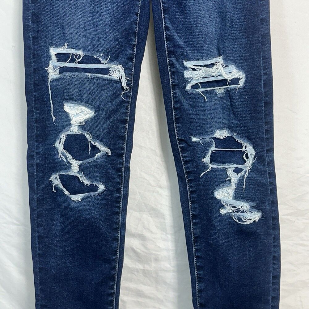 American Eagle Women's Next Level Stretch Hi-Rise Jegging Size 00 Distressed - Picture 3 of 10